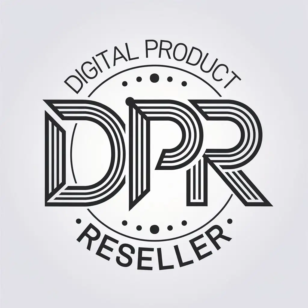 LOGO Design for Digital Product Reseller Vector Logo with Clear Background Featuring DPR Symbol