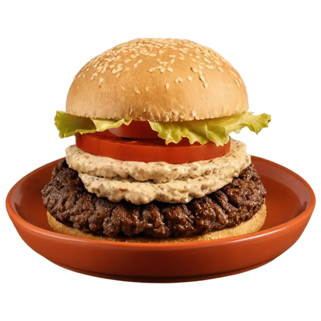 Ceramic-Plate-for-Burger-PNG-Image-HighQuality-Versatile-Digital-Asset