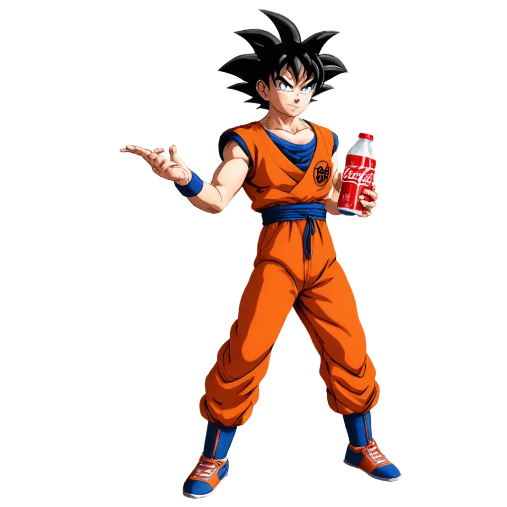 Goku taking coca cola