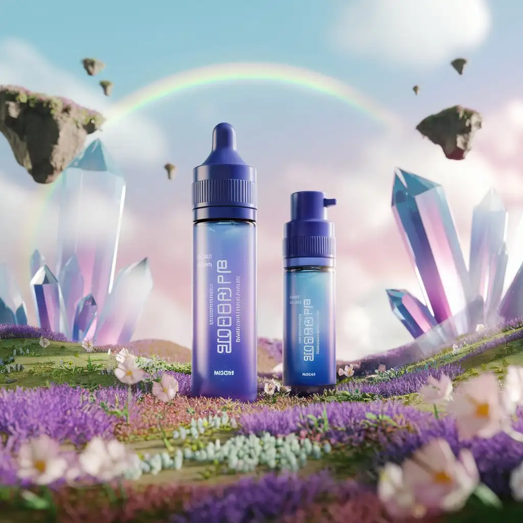 Two-Bottles-Set-Against-an-Unusual-Natural-Landscape-with-3D-Special-Effects