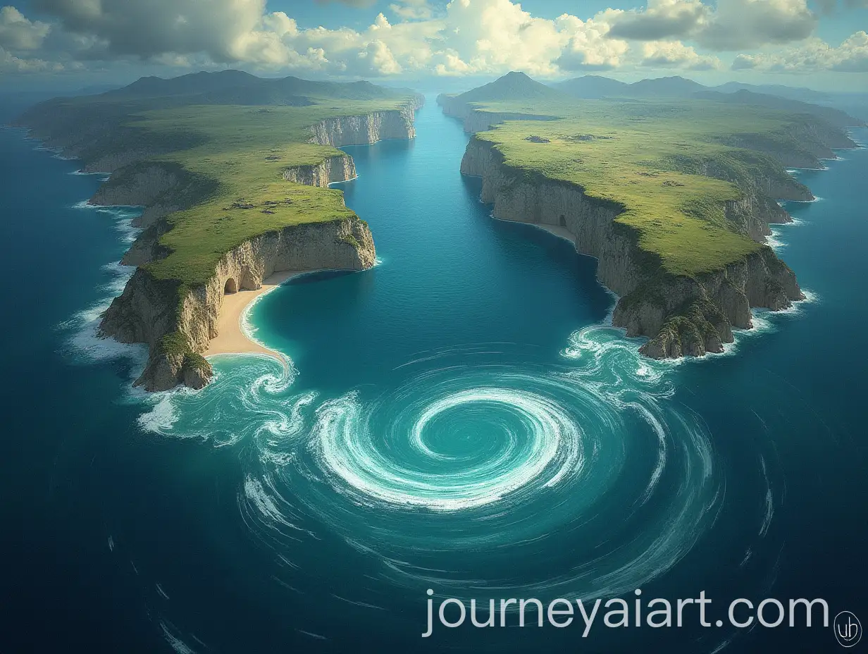 Fantasy-Map-Featuring-Two-Continents-Separated-by-an-Ocean-and-a-Giant-Whirlpool