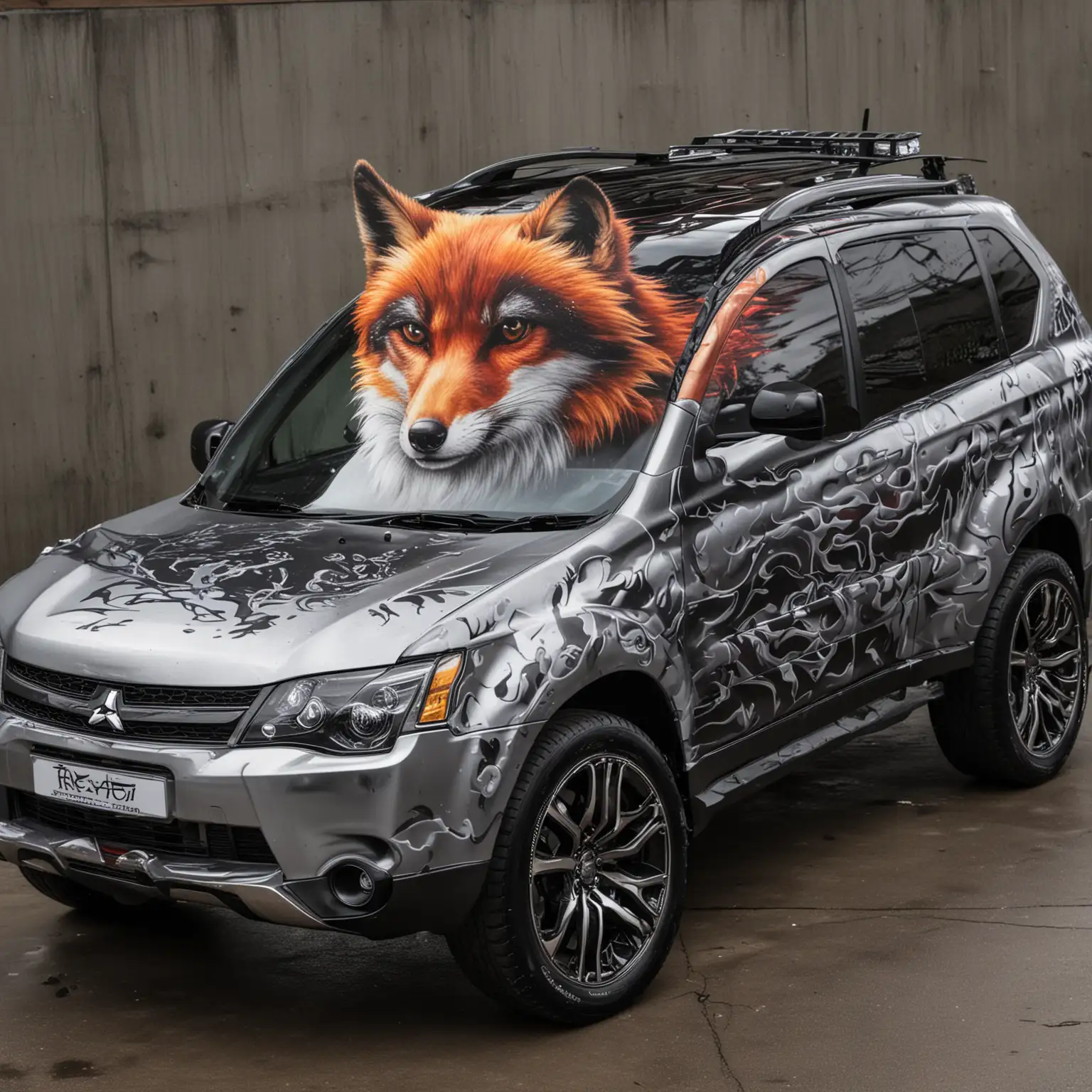 Mitsubishi-Outlander-with-Fox-Airbrush-Artwork