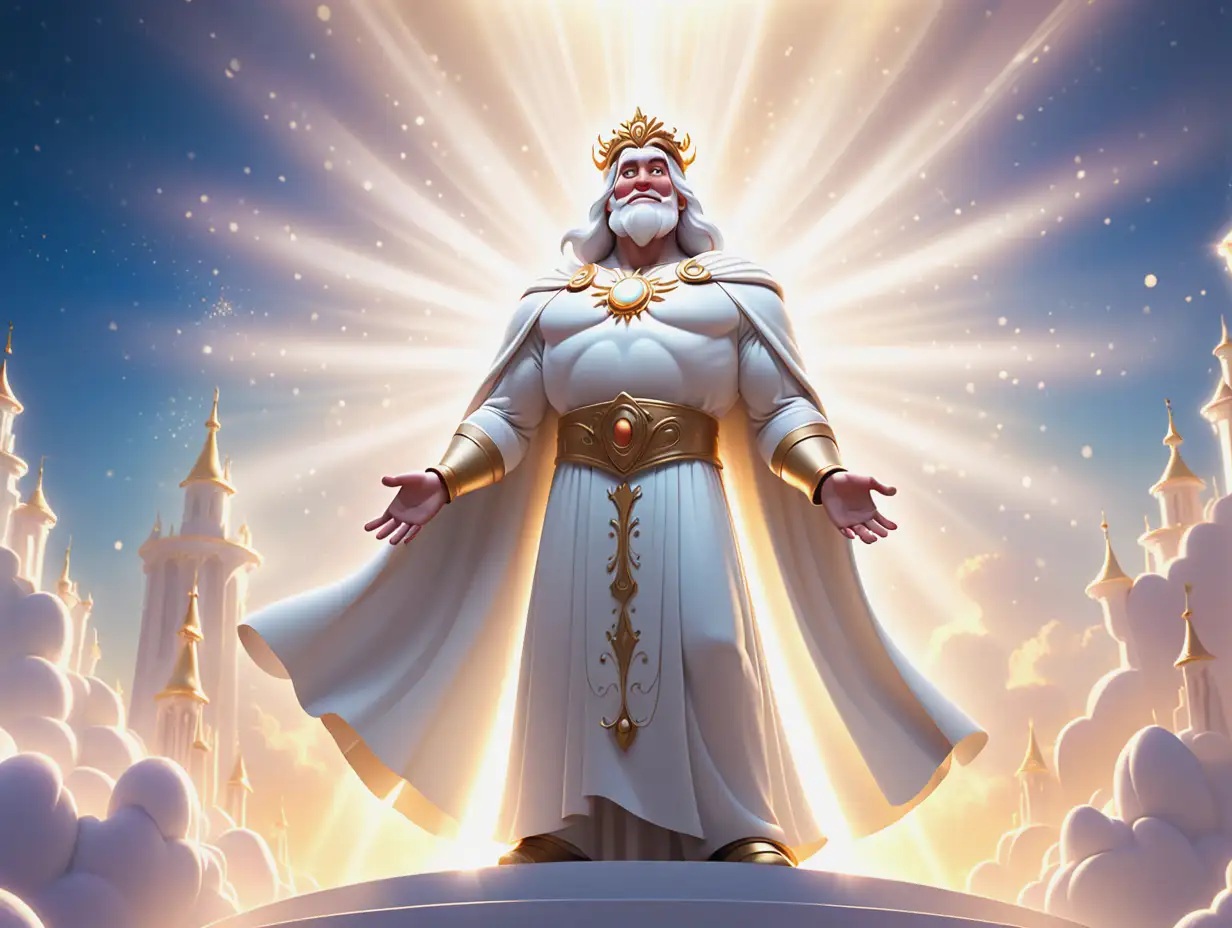 Deity-in-White-Surrounded-by-Radiant-Light-in-DisneyInspired-3D-Sky