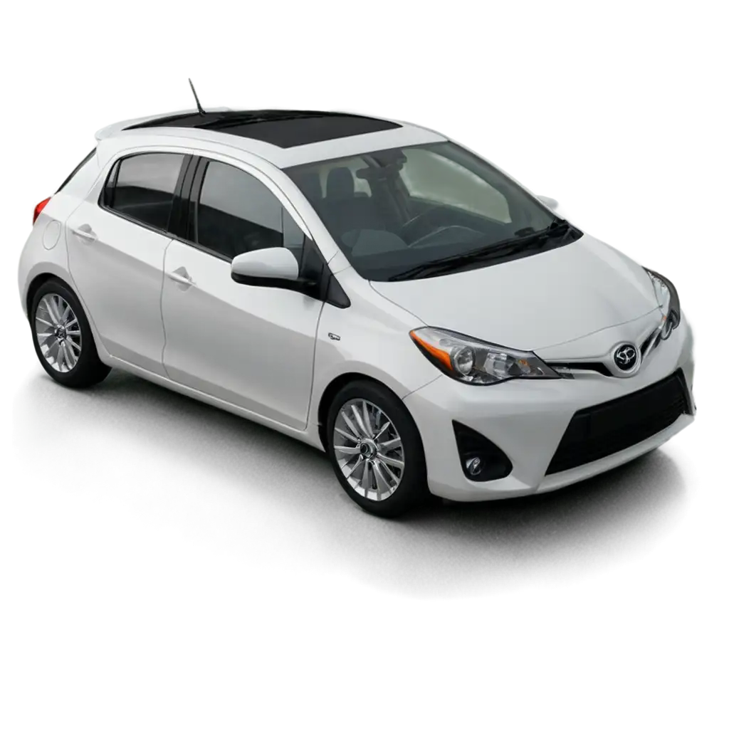 Realistic-White-Toyota-Yaris-Hatchback-PNG-on-City-Street-Perfect-for-Graphic-Design-and-Web-Use