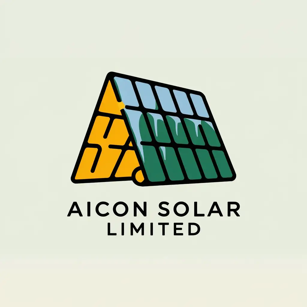 LOGO Design For Aicon Solar Limited Modern Green Blue Clean Energy Theme