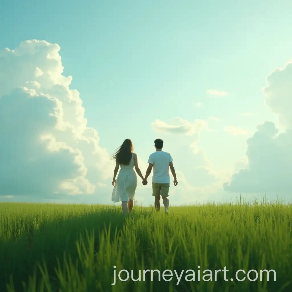 Two-People-Holding-Hands-Walking-on-Grass-Reaching-theAI-Image-Prompt-Expansion-Clouds