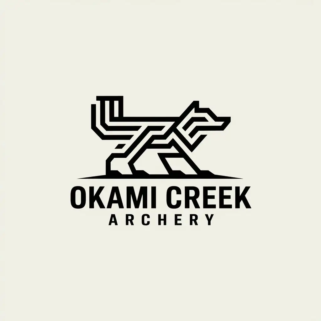 LOGO Design for Okami Creek Archery Wolf Symbol with Vector Style for Sports Fitness