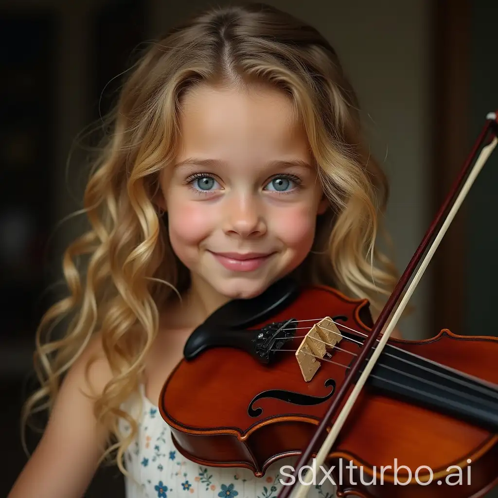 young violinist with long blond hair