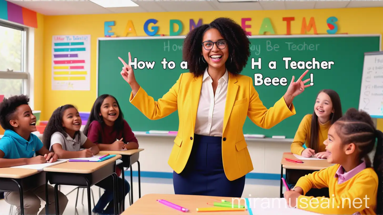 Cheerful Teacher Engaging Students in a Warm Classroom Setting