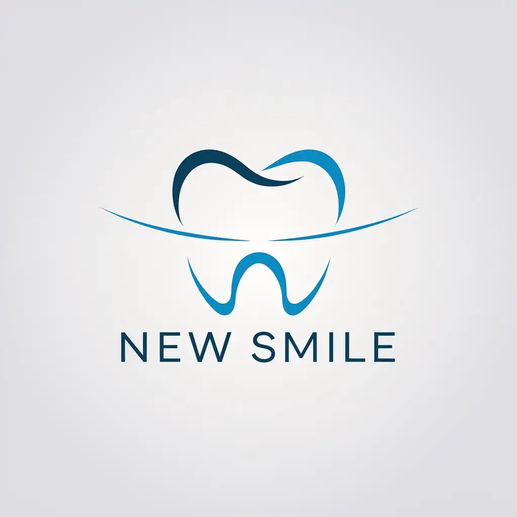 a vector logo design,with the text "New smile", main symbol:Teeth,Minimalistic,be used in Dental clinic or Dentistry industry,clear background