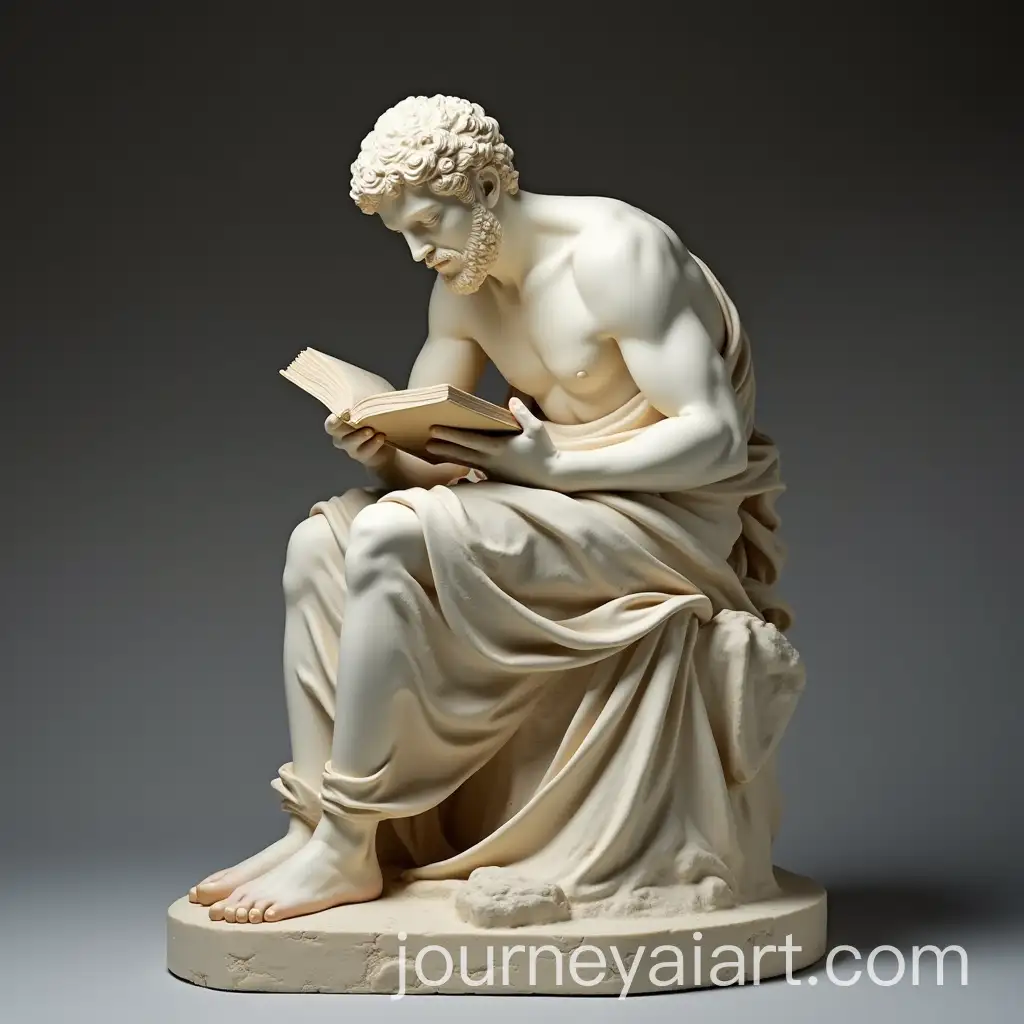 Ancient-Greek-Scholar-Reading-a-Book-Sculpture-in-Classical-Style