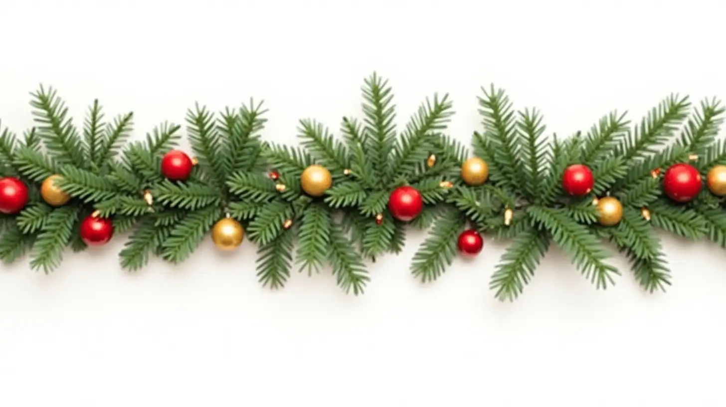 Festive Holiday Greenery Garland with Christmas Bulbs and Lights