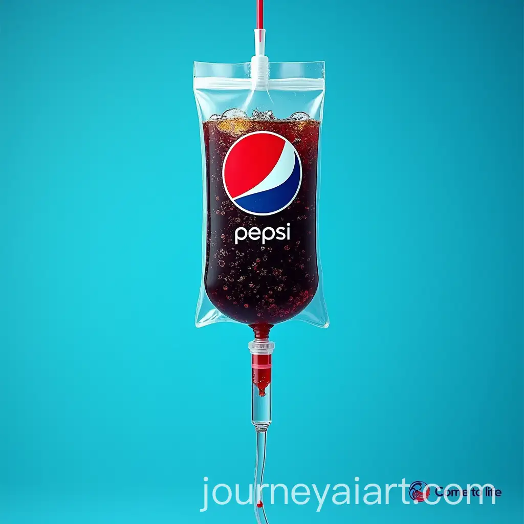 Surreal-IV-Drip-Advertisement-Featuring-Dark-Soda-and-Soft-Drink-Logo