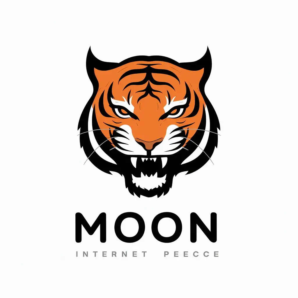 LOGO-Design-for-Moon-Fierce-Tiger-Head-Symbol-in-Vector-Style