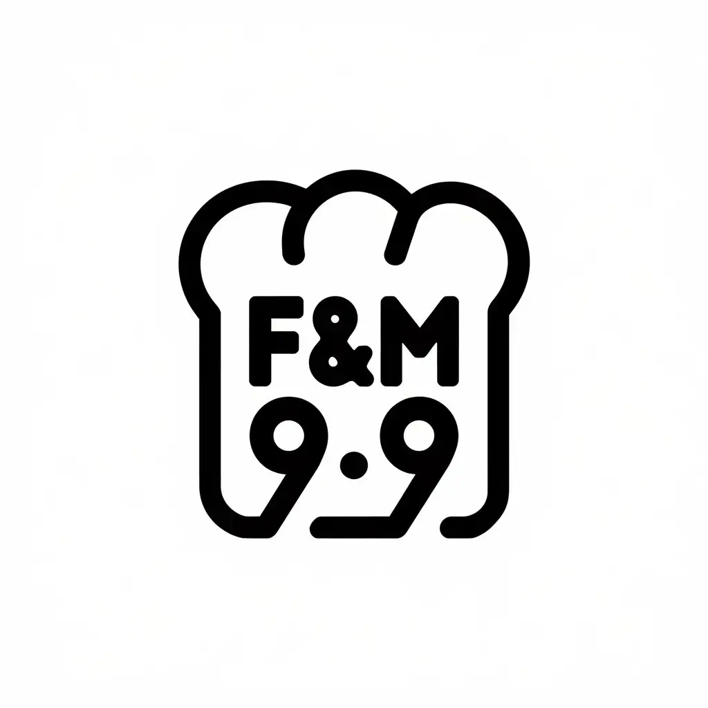 a vector logo design,with the text "F&M 9.9", main symbol:bread,Moderate,be used in Restaurant industry,clear background