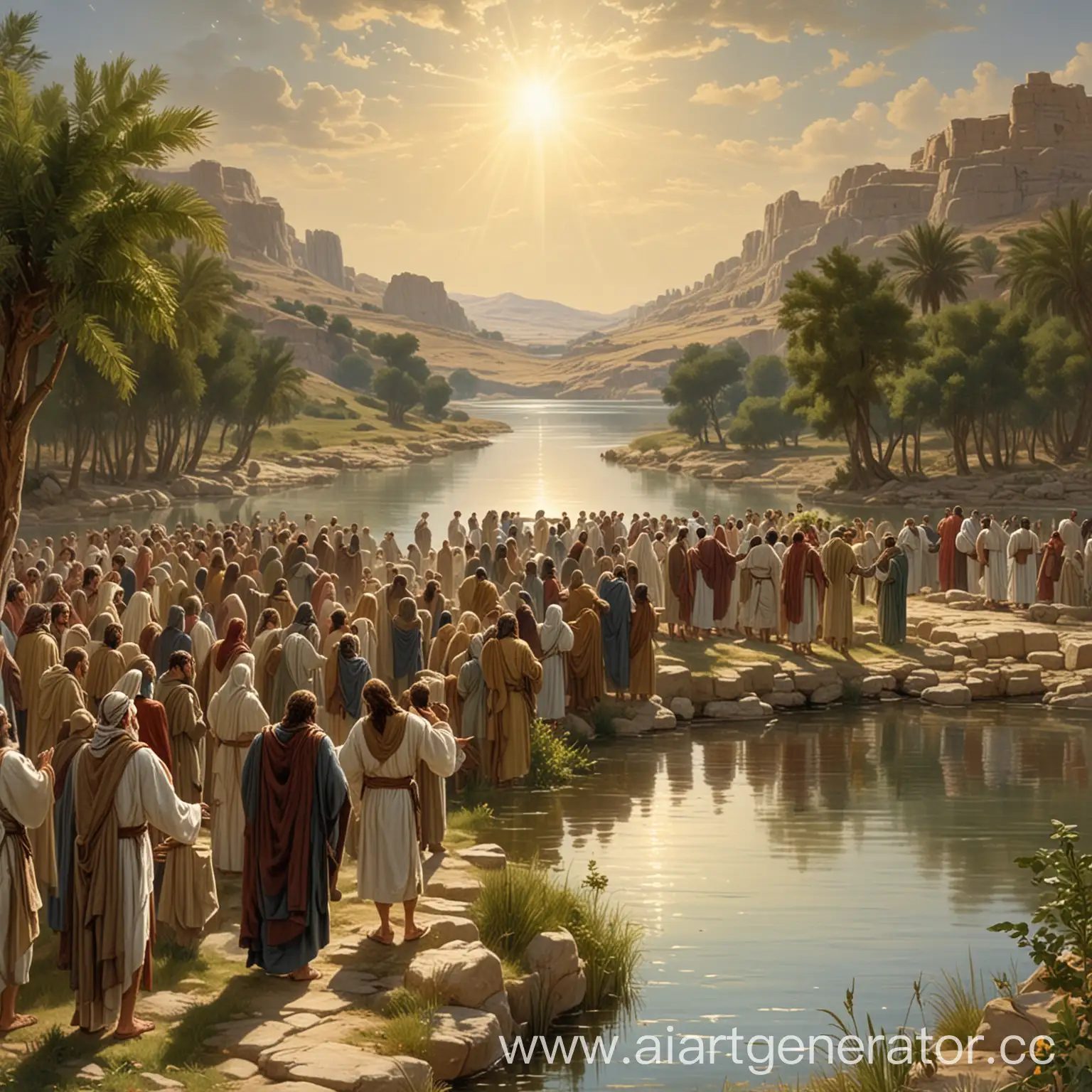 Crowd-Gathering-by-the-Lake-of-Gennesaret-to-Hear-Jesus-Teach