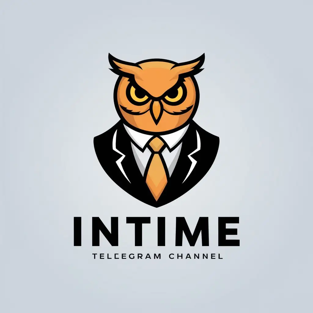 LOGO-Design-for-InTime-Elegant-Owl-in-Business-Attire-for-Telegram-Channel