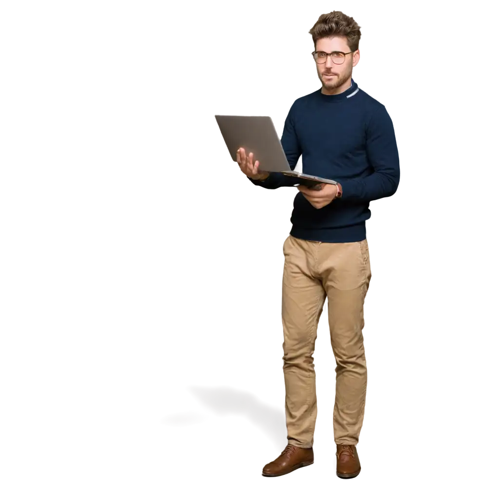 PNG-Image-of-a-Man-Holding-an-Open-Notebook-Perfect-for-Professional-and-Creative-Use