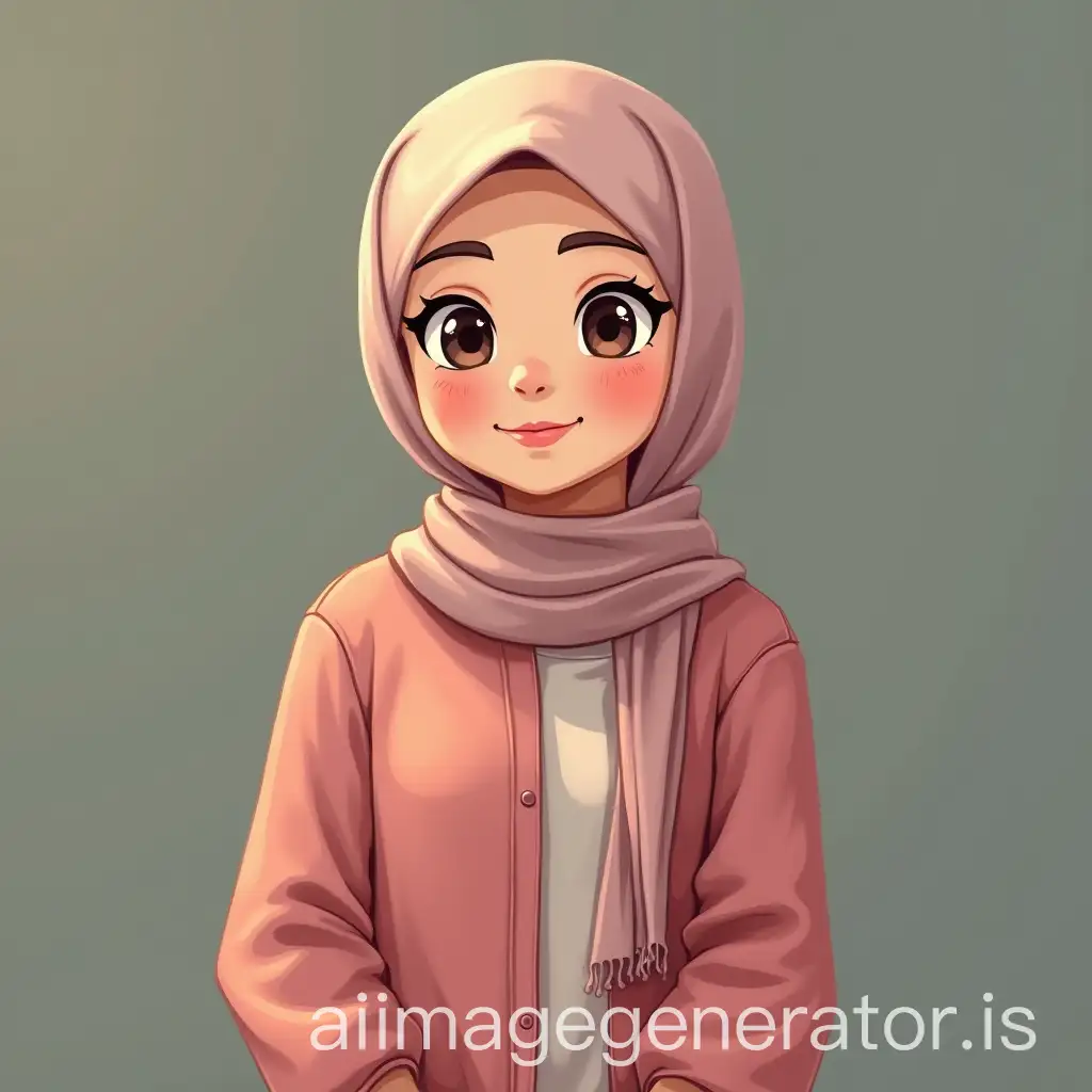 design a picture of a student wearing a hijab