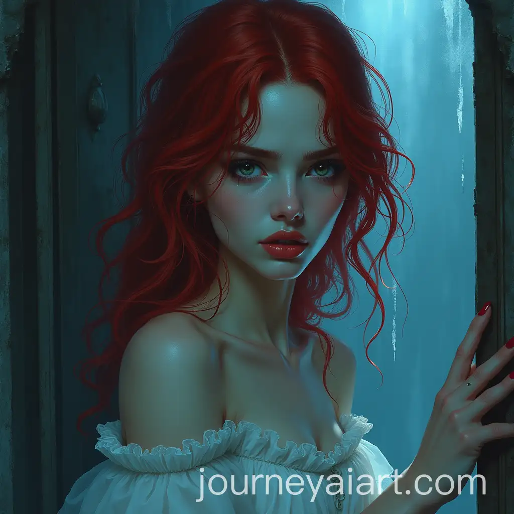 Fantasy-Gothic-Escape-RedHaired-Woman-with-Lumire-and-Cobwebs