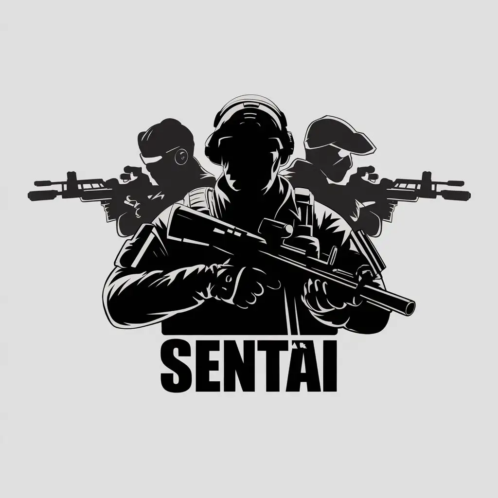 LOGO-Design-For-Sentai-Vector-Logo-with-Call-of-Duty-Theme-Skull-and-Sniper-Elements