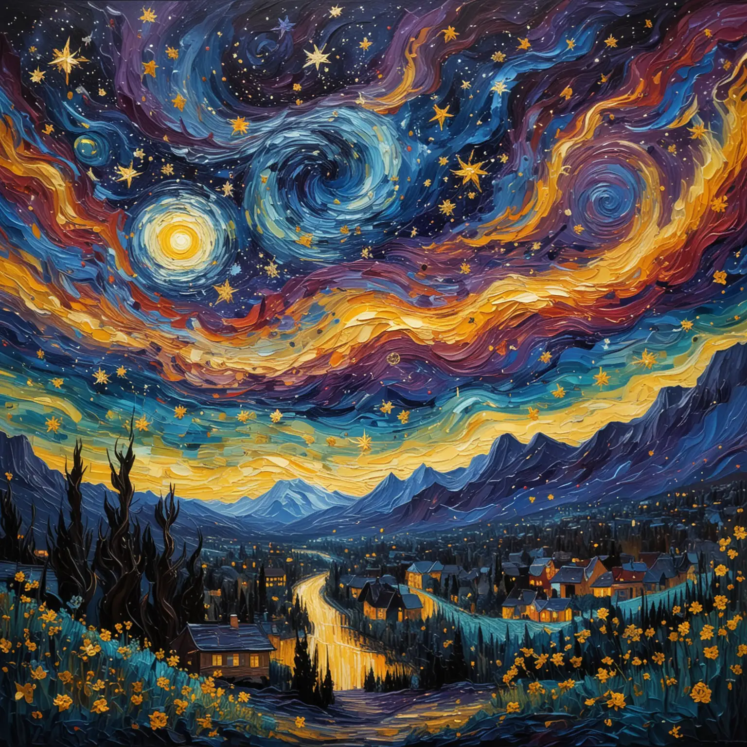 Vivid-Night-Sky-Painting-Inspired-by-Van-Goghs-The-Starry-Night