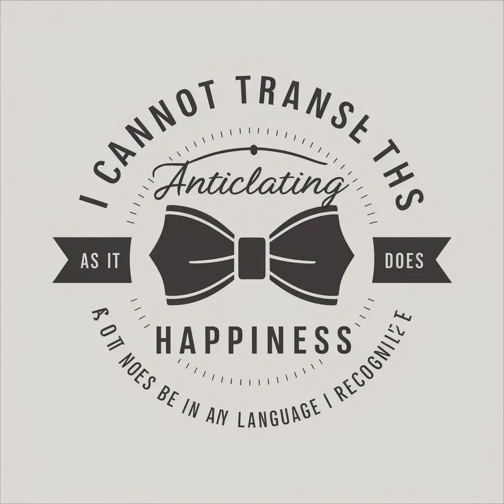 a vector logo design,with the text "I cannot translate this as it does not appear to be in any language I recognize.", main symbol:Sincerely anticipating happiness ribbon bow tie,Minimalistic,be used in Restaurant industry,clear background