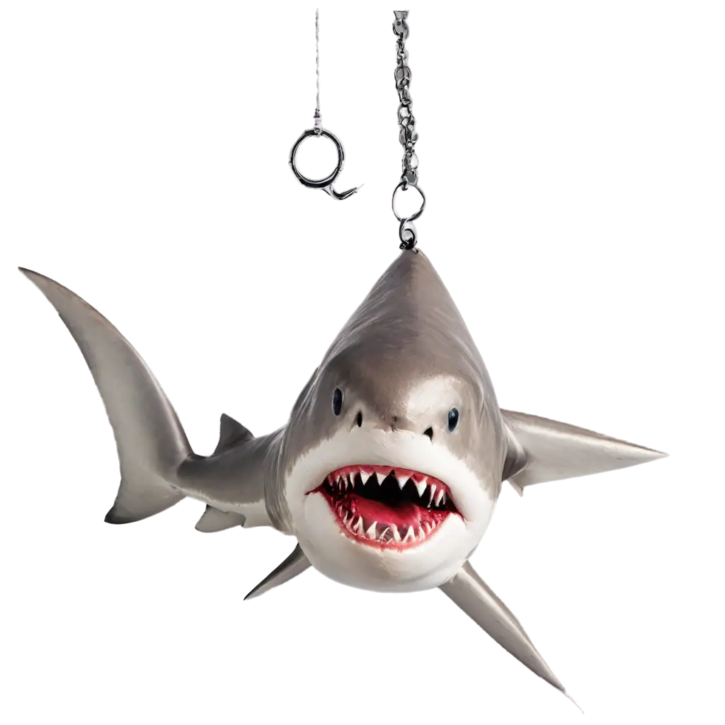 Stunning-PNG-Image-of-a-Shark-Caught-on-Hook-Captivating-Artistry-in-Clear-Detail