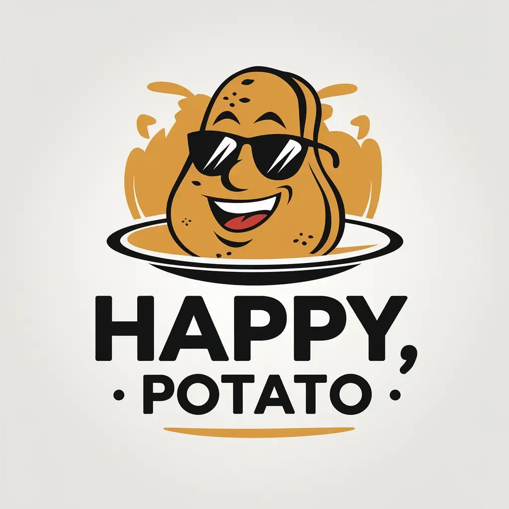 LOGO Design for Happy Potato Vector Logo with Happy Potato Symbol for Restaurant Industry