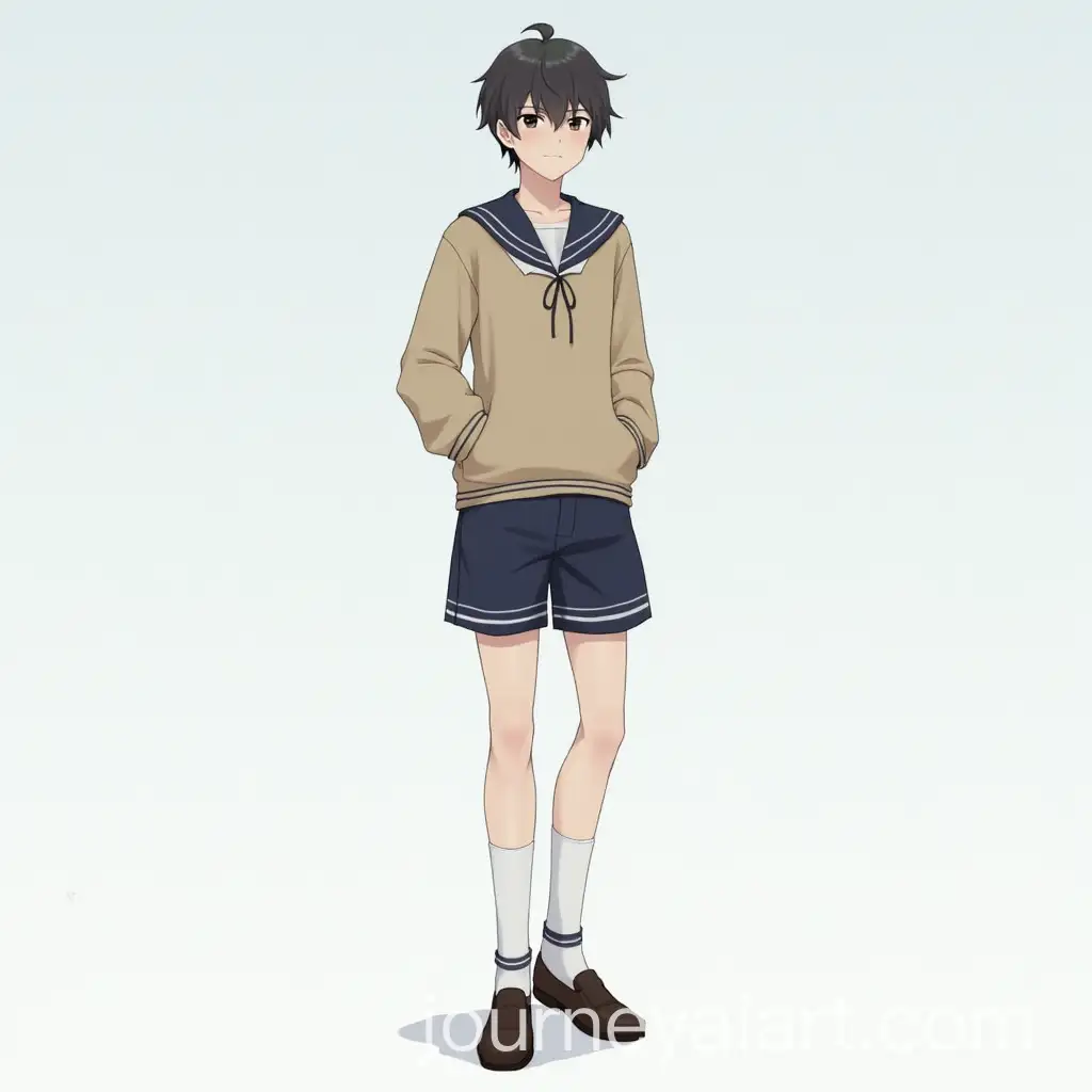 Boy-in-School-UniformAI-Art-Prompt-Expansion-with-Shorts-and-Socks