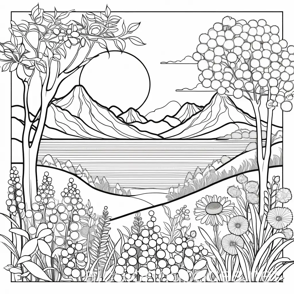 Nature-Coloring-Book-with-Flowers-Coloring-Page-for-Kids