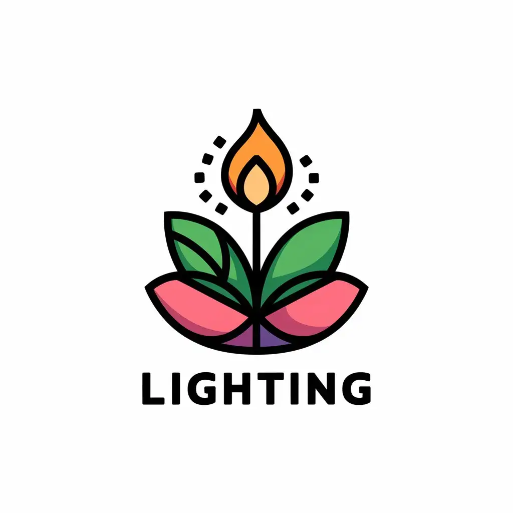 LOGO-Design-For-Lighting-Candle-Leaf-and-Flower-Plant-Vector-Design