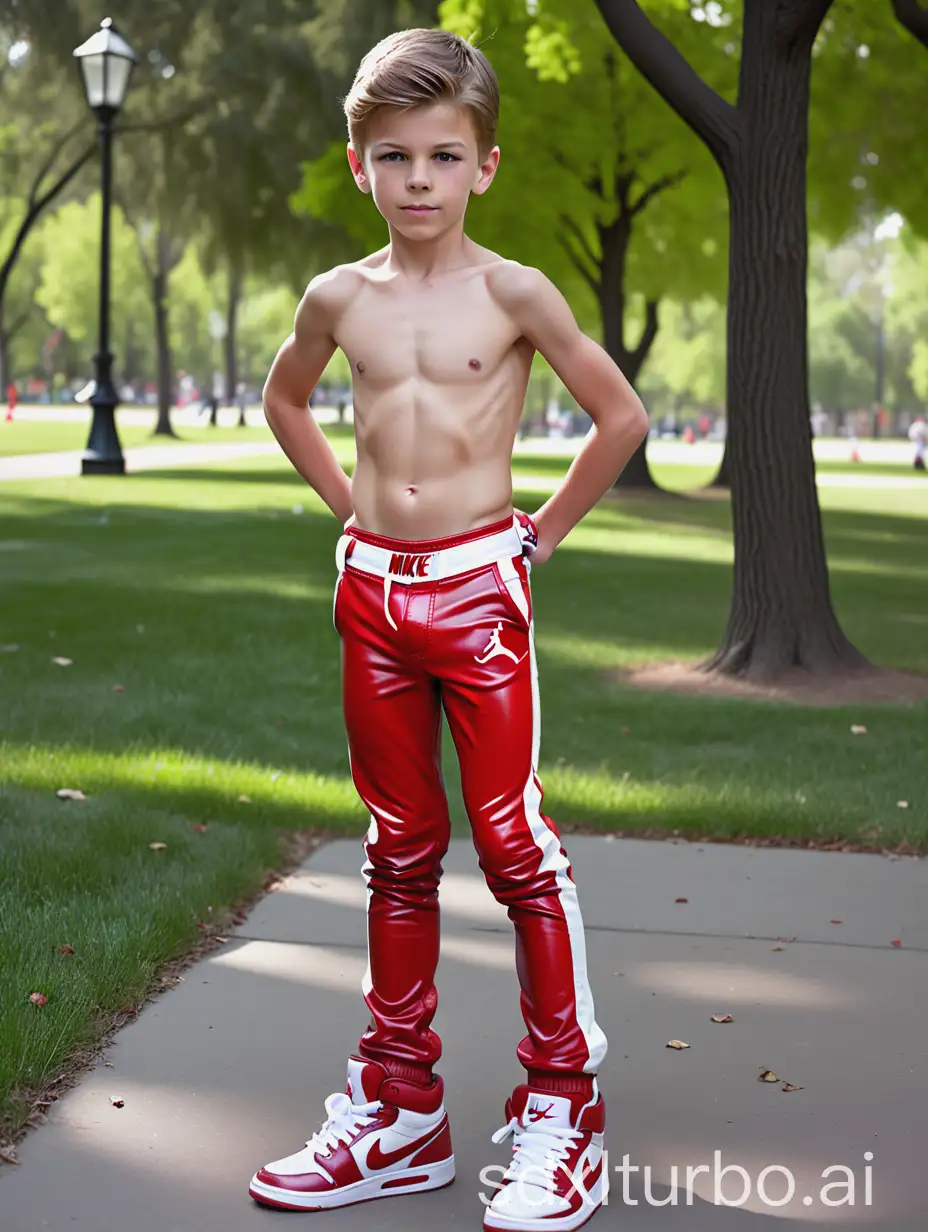 Confident-Young-Boy-in-Athletic-Outfit-Showing-Off-Abs-at-the-Park