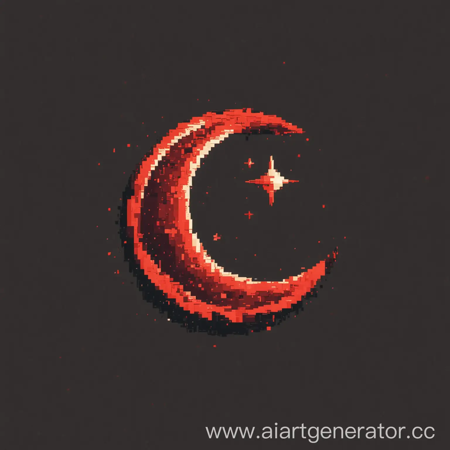 Pixel-Art-of-Red-Crescent-Moon