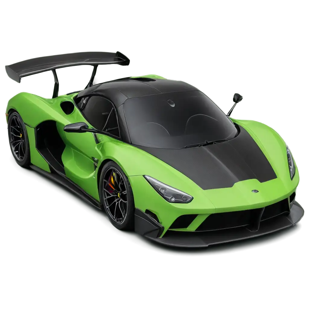 Green-and-Black-Carbon-Fibre-Hypercar-Front-Side-Angle-PNG-PNG-Image-Usage-Scenarios-HighQuality-Automotive-Image-for-Digital-Use