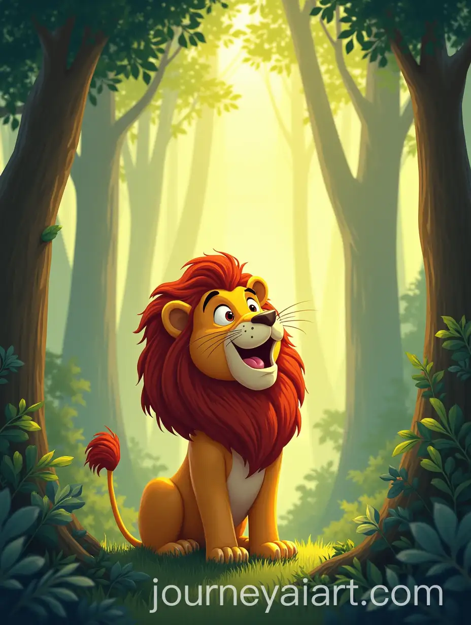 Childrens-Book-Cover-Illustration-of-Leo-the-Lion-Who-Didnt-Want-to-Roar