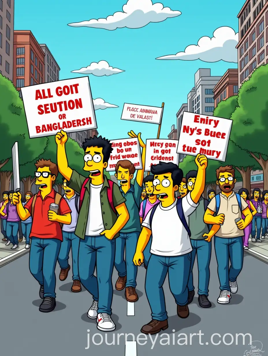 Bangladeshi-Students-Protest-in-Cartoon-Style-Scene