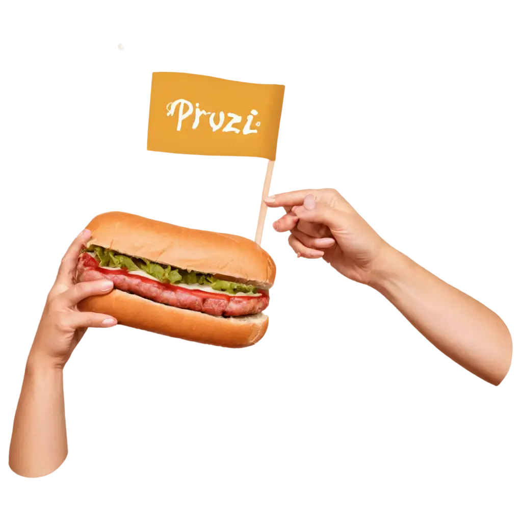 PNG-Image-of-a-Person-Eating-a-Sausage-Sandwich-with-Pirouz-Text-for-Culinary-and-Cultural-Projects