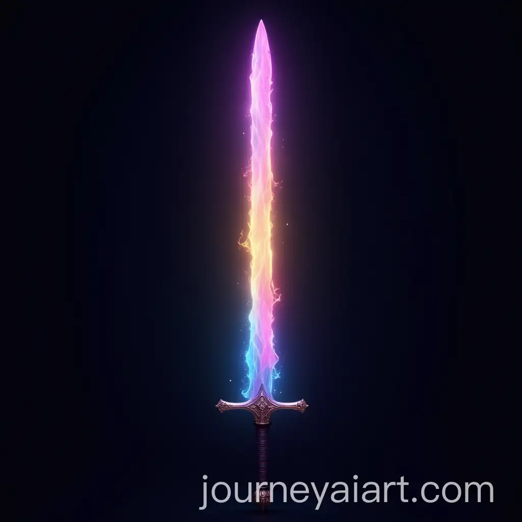 Multicolor-Aura-Sword-on-Transparent-Background