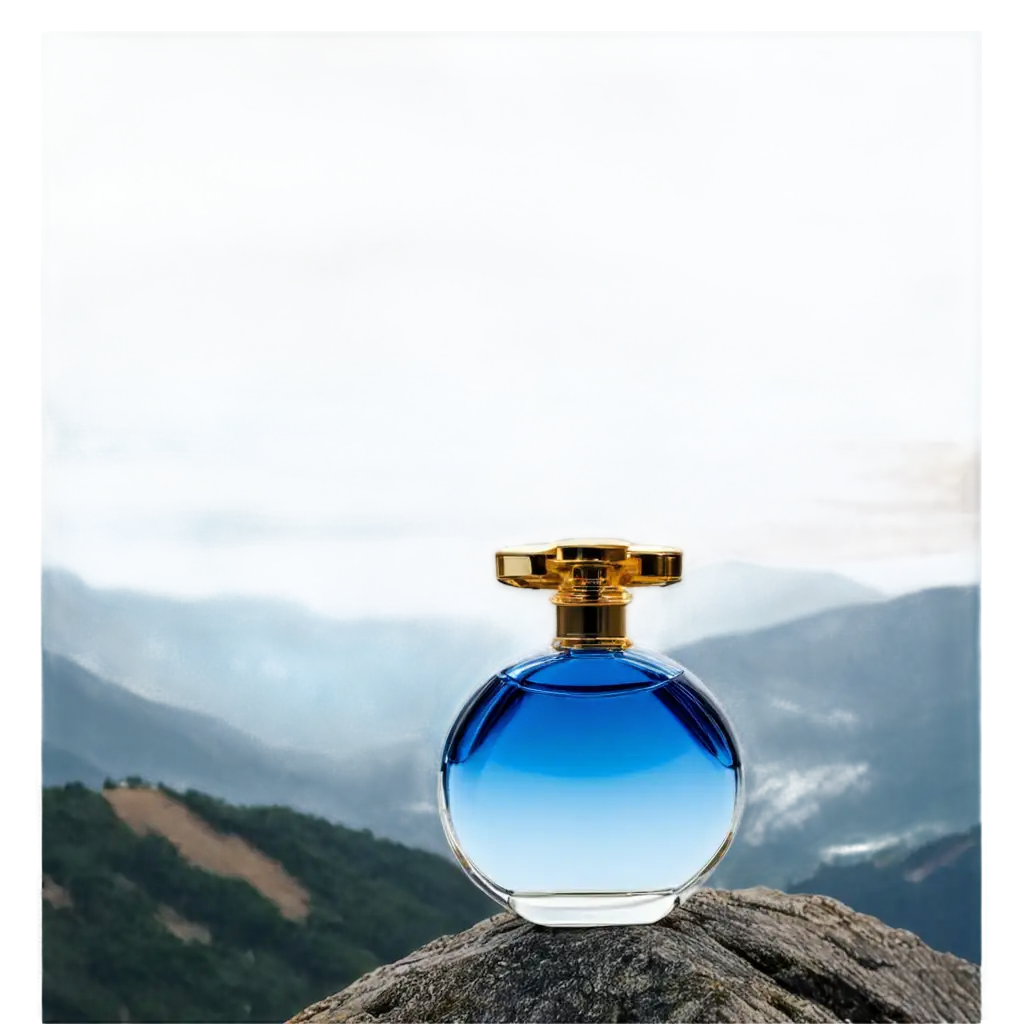 perfume bottle on mountain