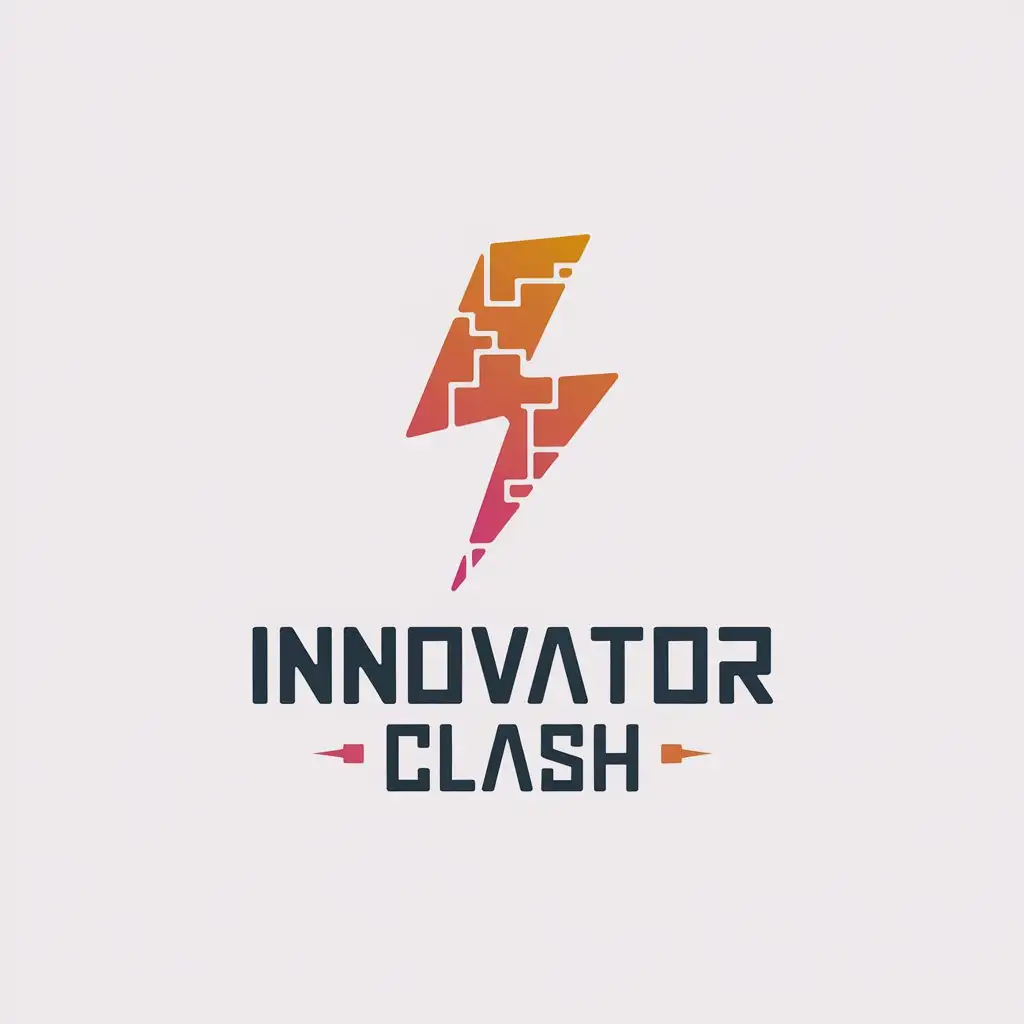 LOGO Design For Innovator Clash Thunder Symbol in Minimalistic Style for Entertainment Industry