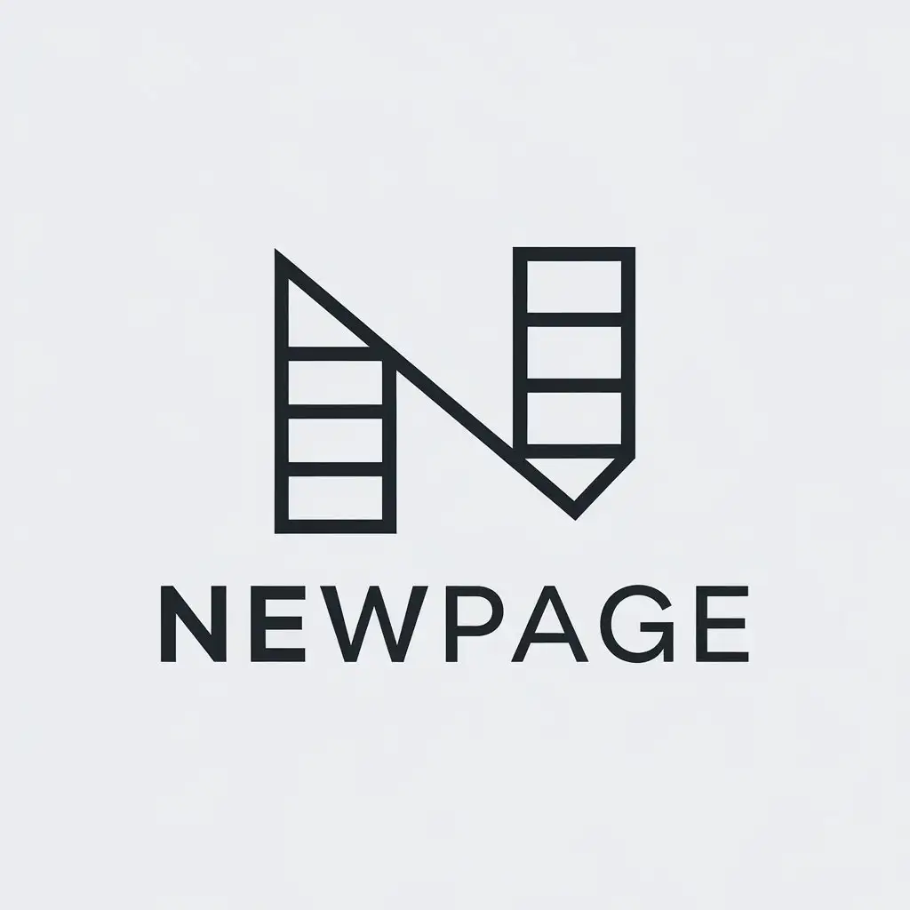 LOGO-Design-for-NewPage-Minimalistic-Ladders-on-Clear-Background