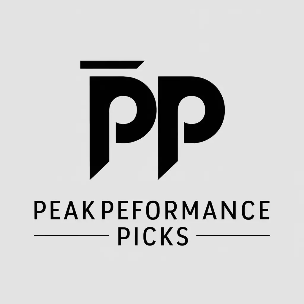 Logo Design For Peak Performance Picks Bold PP Symbol for Sports Fitness