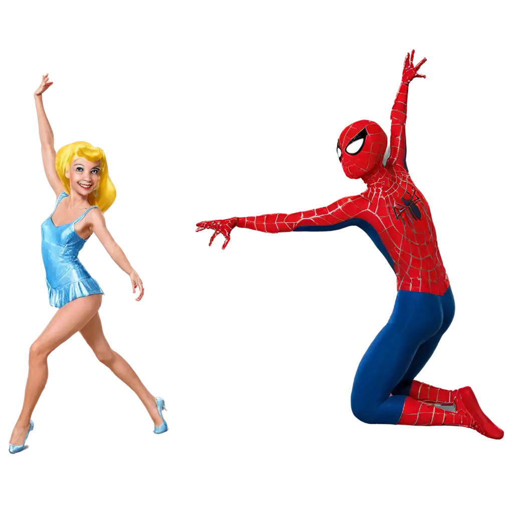 sPIDERMAN DANCING WITH CINDERELLA