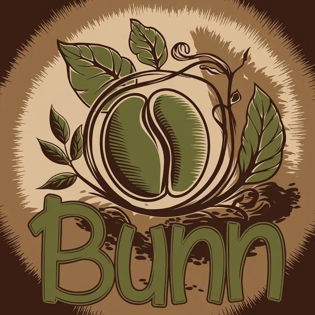 LOGO Design for Bunn Coffee Beans Eco Elements and Earthy Tones