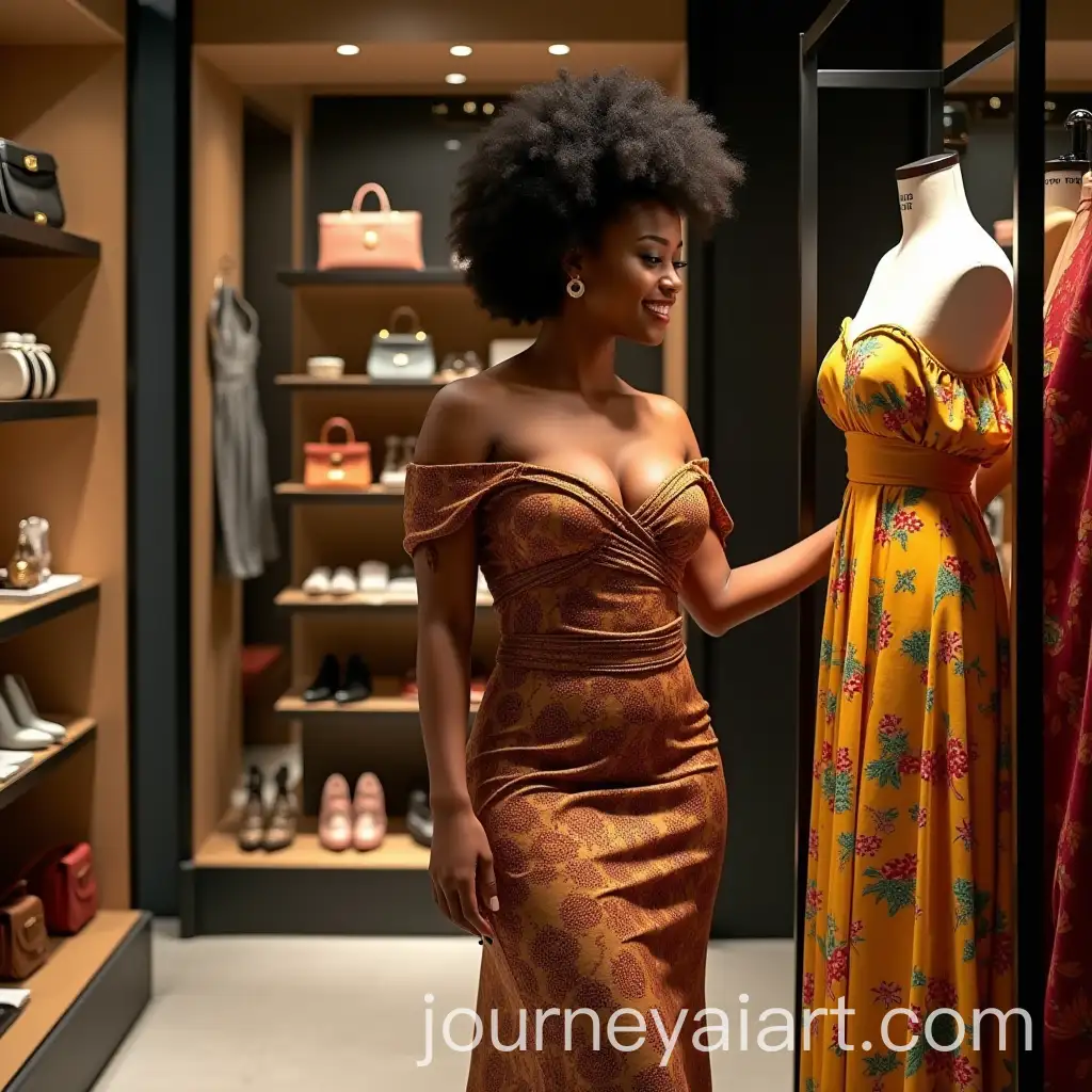 Elegant-MixedRace-Woman-Shopping-for-African-Luxury-Fashion-in-Upscale-Boutique
