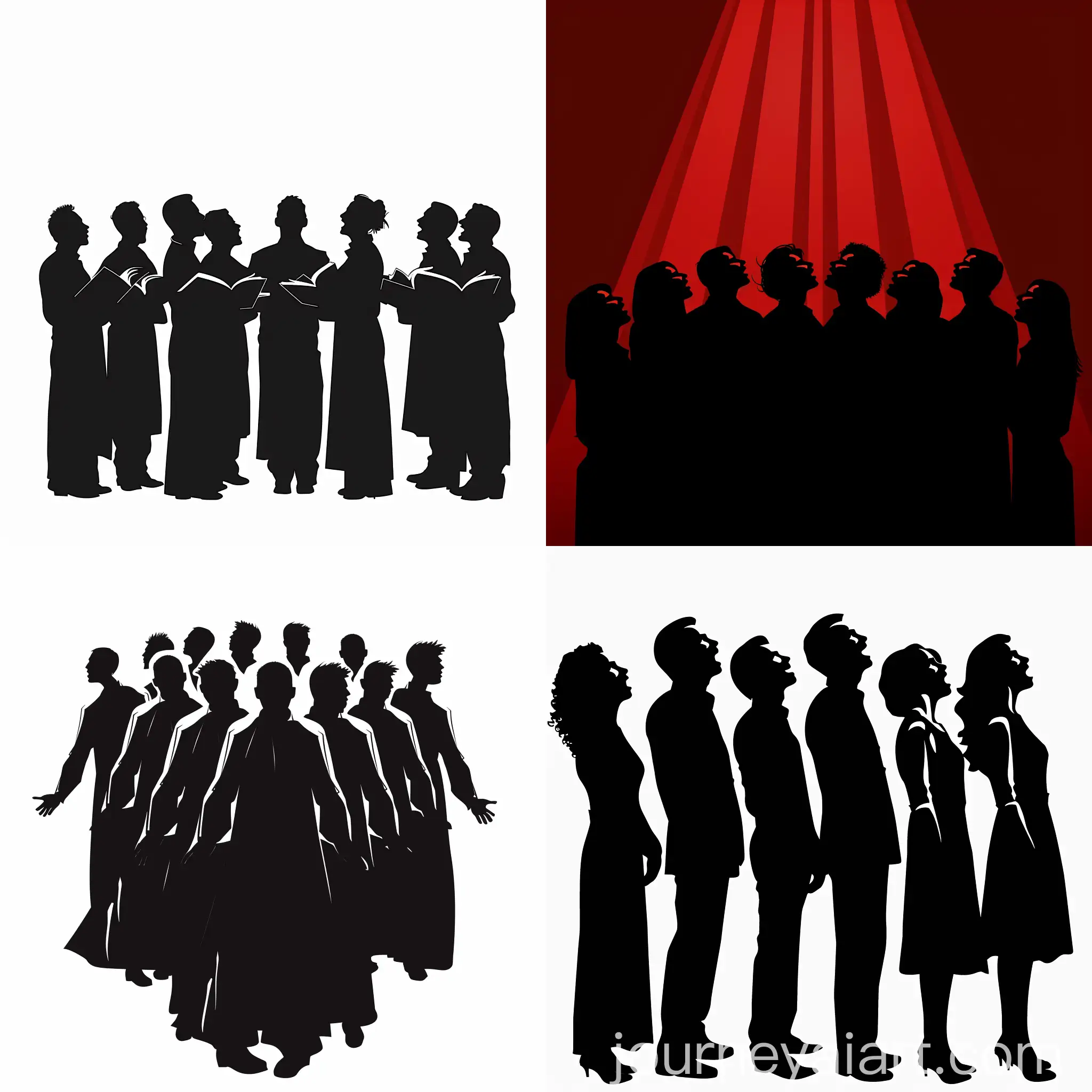 Vectorial-Silhouette-of-Group-Choir-Singing-Together
