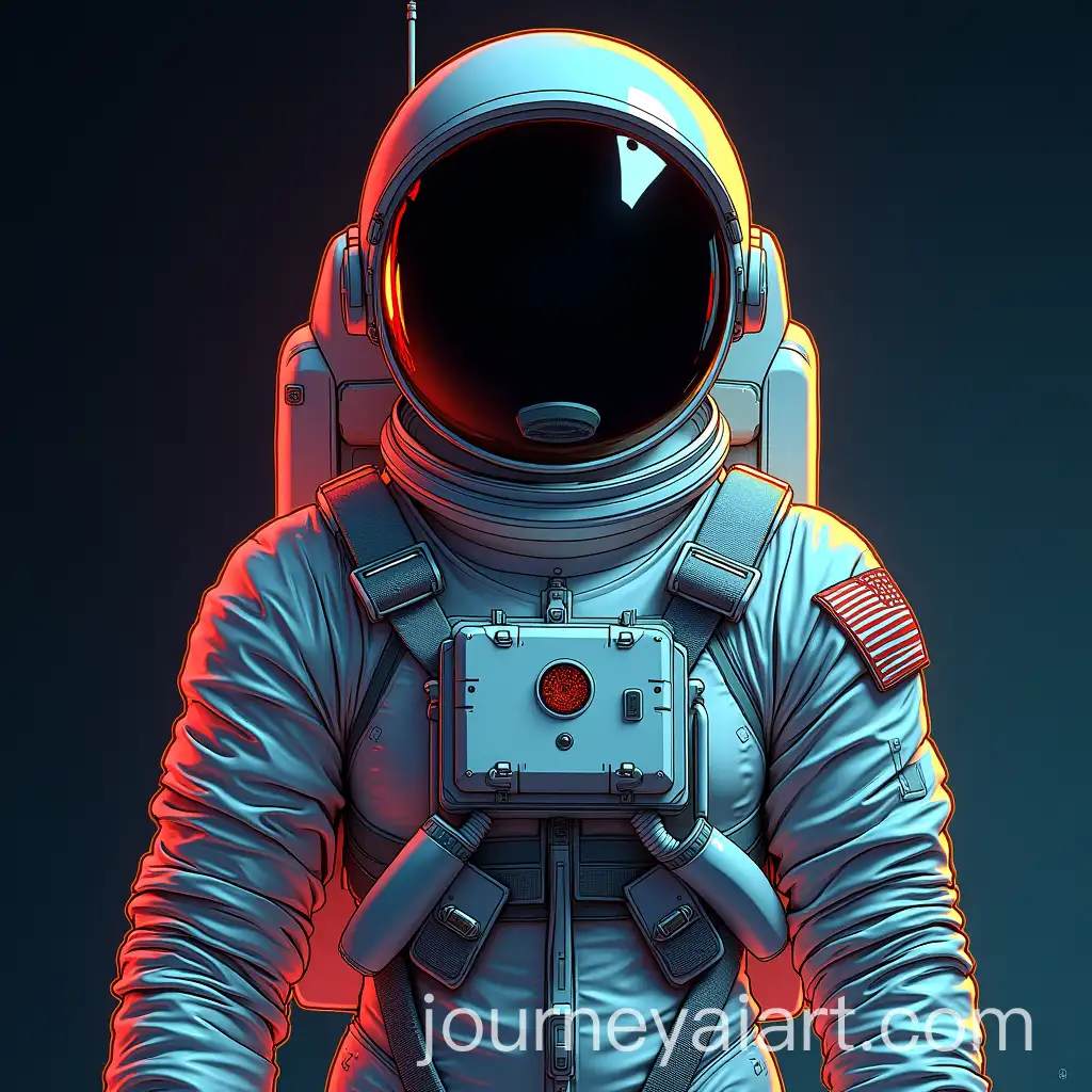 Female-Astronaut-in-Cinematic-Line-Art-Style