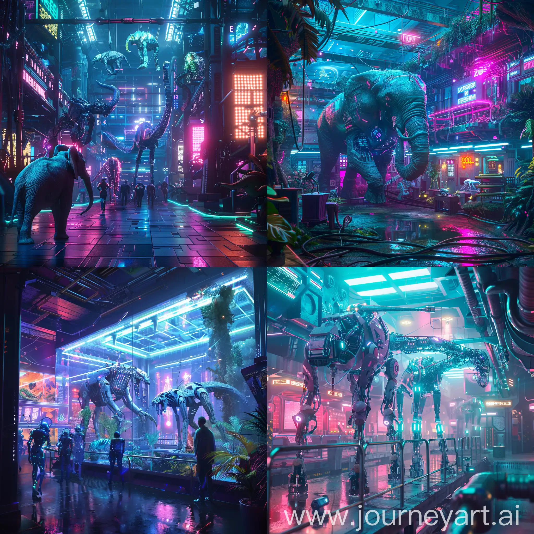 Futuristic-Advanced-Zoo-with-Bioengineered-Creatures-and-Robots-in-Cybernetic-Habitat