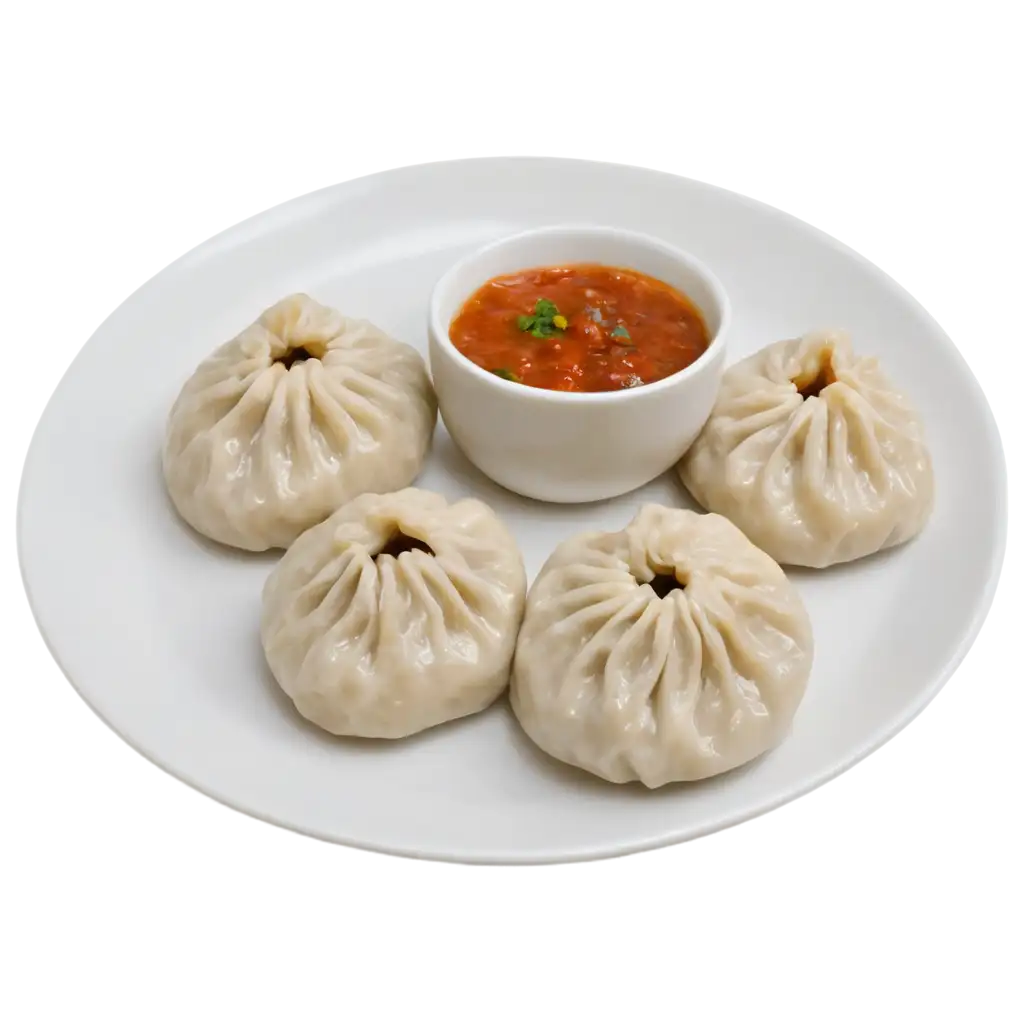 create momos png with red and white souce